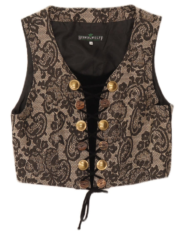 Berwin & Wolff Top Corsé Sin Mangas para Mujer IT 42 Medium Beige Floral