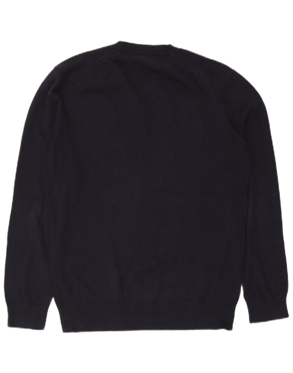 French Connection Jersey con Cuello en V para Hombre de algodón Azul Marino Mediano