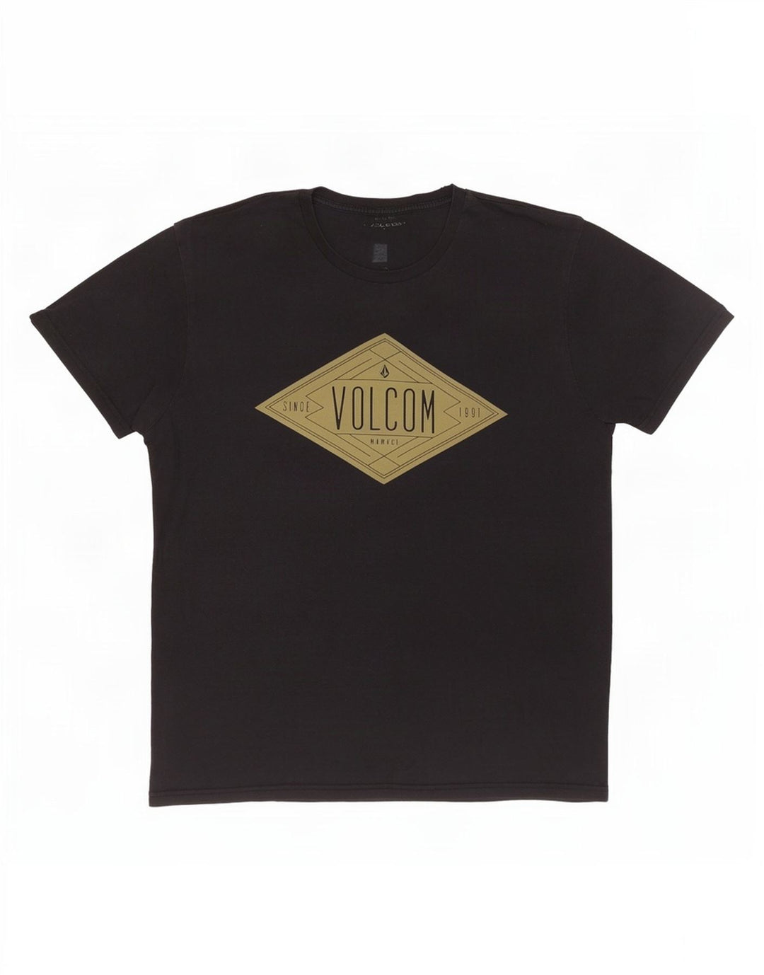 Volcom Camiseta gráfica para hombre Top grande de algodón negro