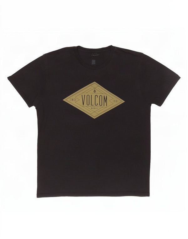 Volcom Camiseta gráfica para hombre Top grande de algodón negro