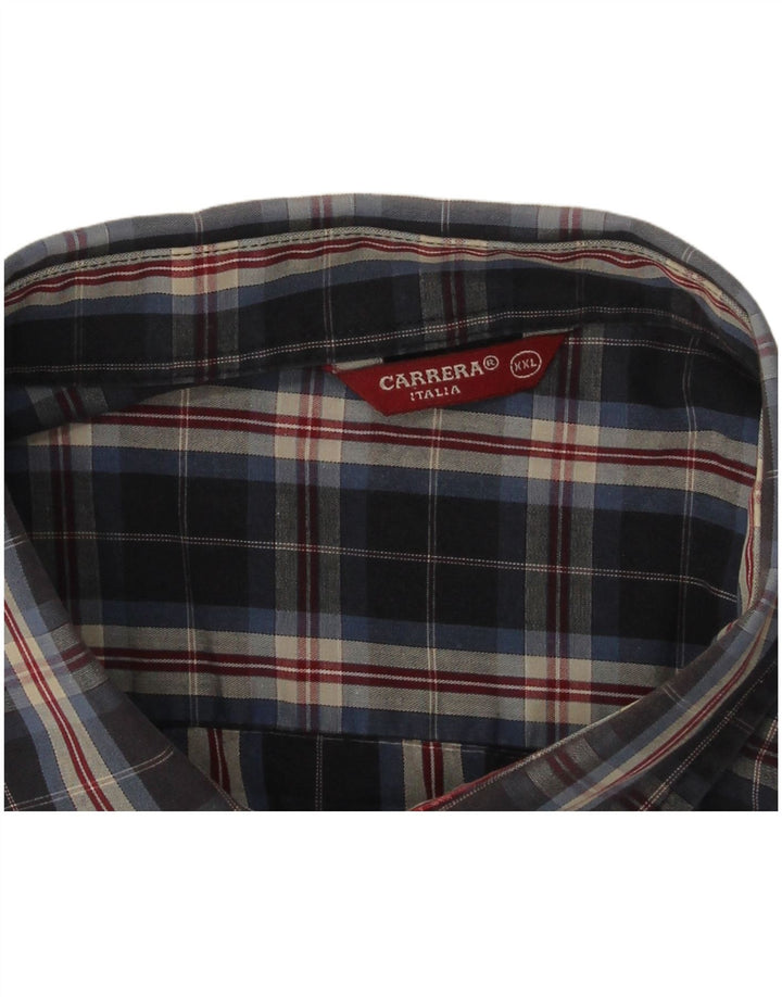 Camisa Carrera Hombre 2XL Azul Marino Cuadros
