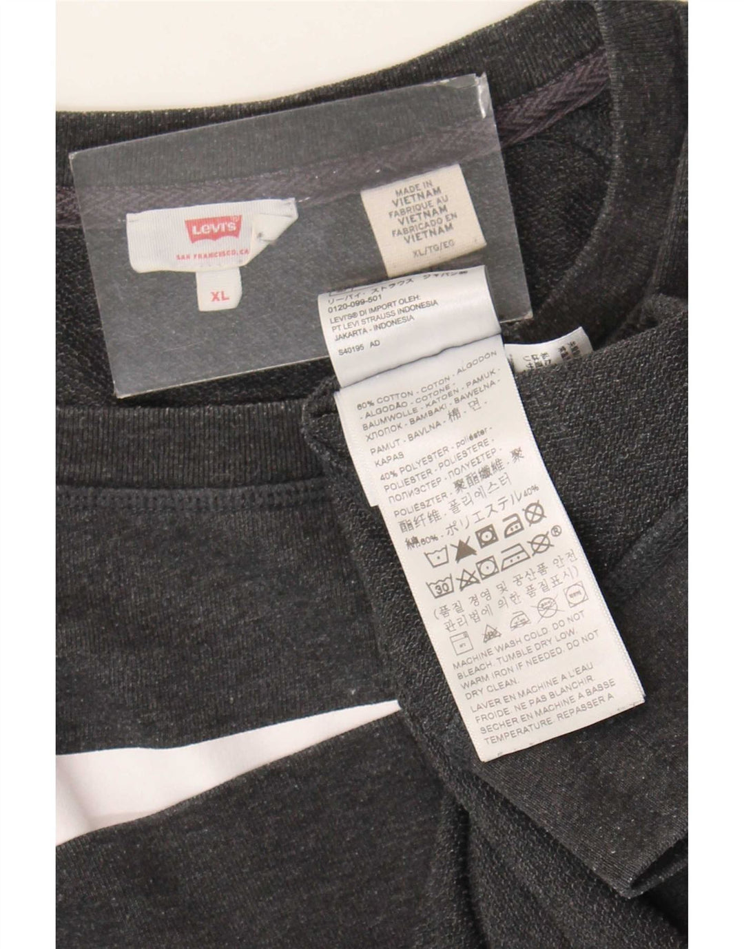Levi's Sudadera gráfica para mujer Jumper UK 18 XL Algodón gris