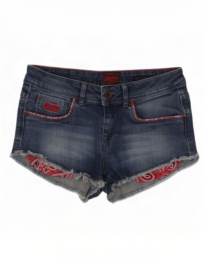 Superdry Mujer Denim Hot Pants Medium W28 Azul
