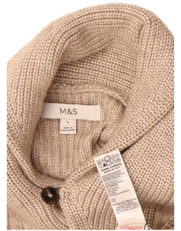 Marks & Spencer - Cárdigan para hombre, talla grande, poliéster beige