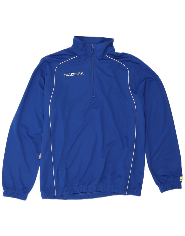 Diadora Hombre Zip Neck Pullover Chándal Top XL Azul Poliéster