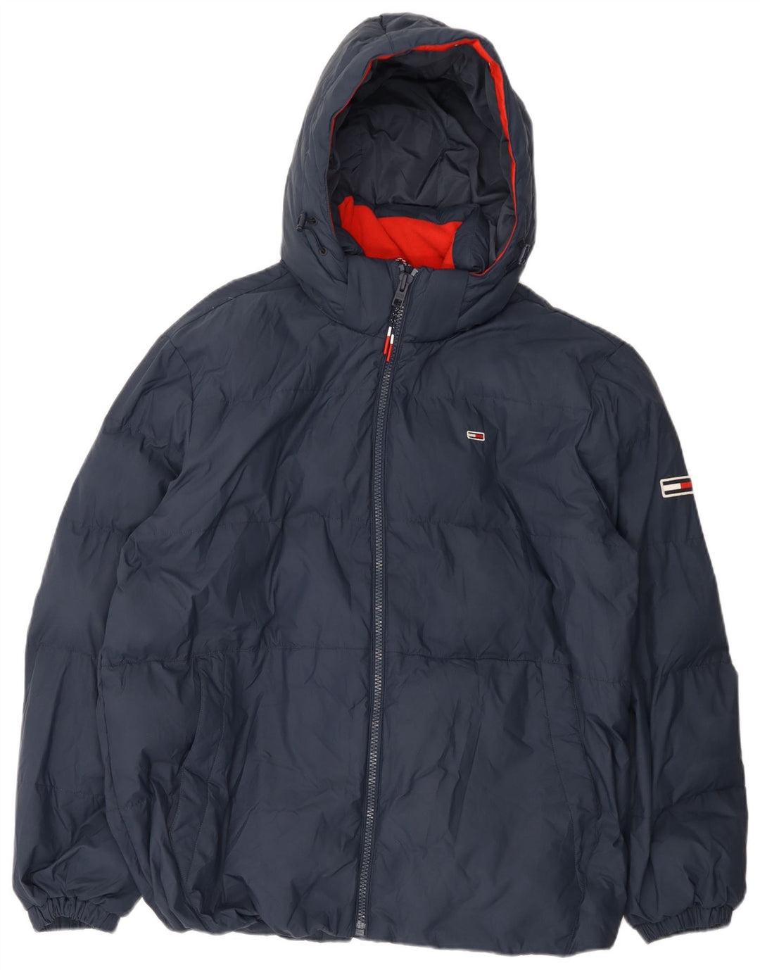Tommy Hilfiger Chaqueta acolchada con capucha para hombre UK 46 2XL Poliéster azul marino