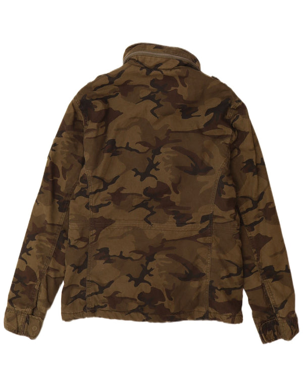 Superdry Chaqueta militar con capucha para hombre Reino Unido 38 Algodón de camuflaje caqui mediano