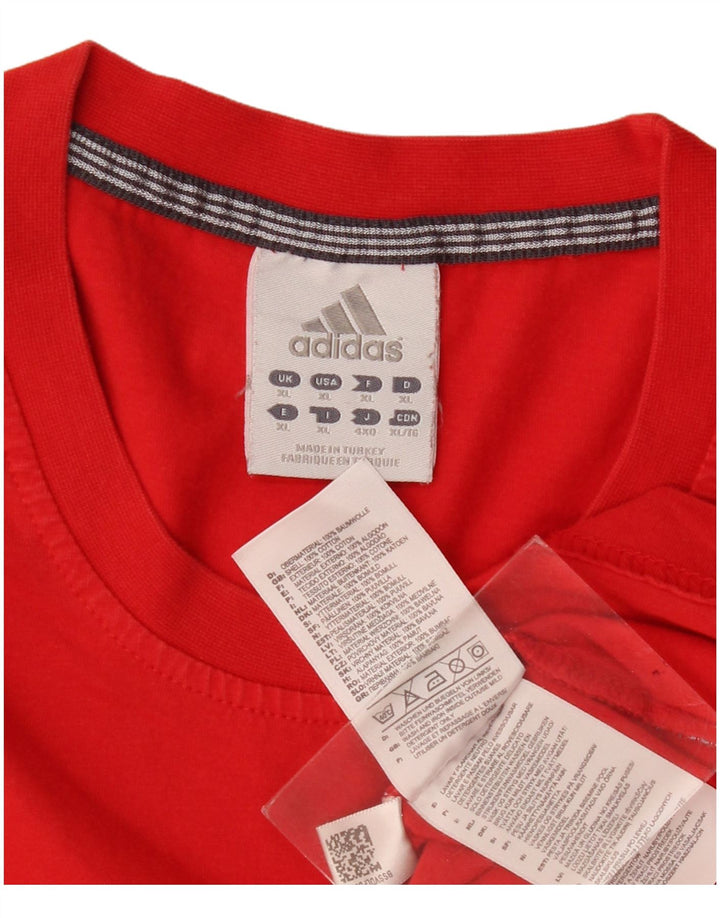 Adidas Hombre Camiseta Gráfica Top XL Algodón Rojo