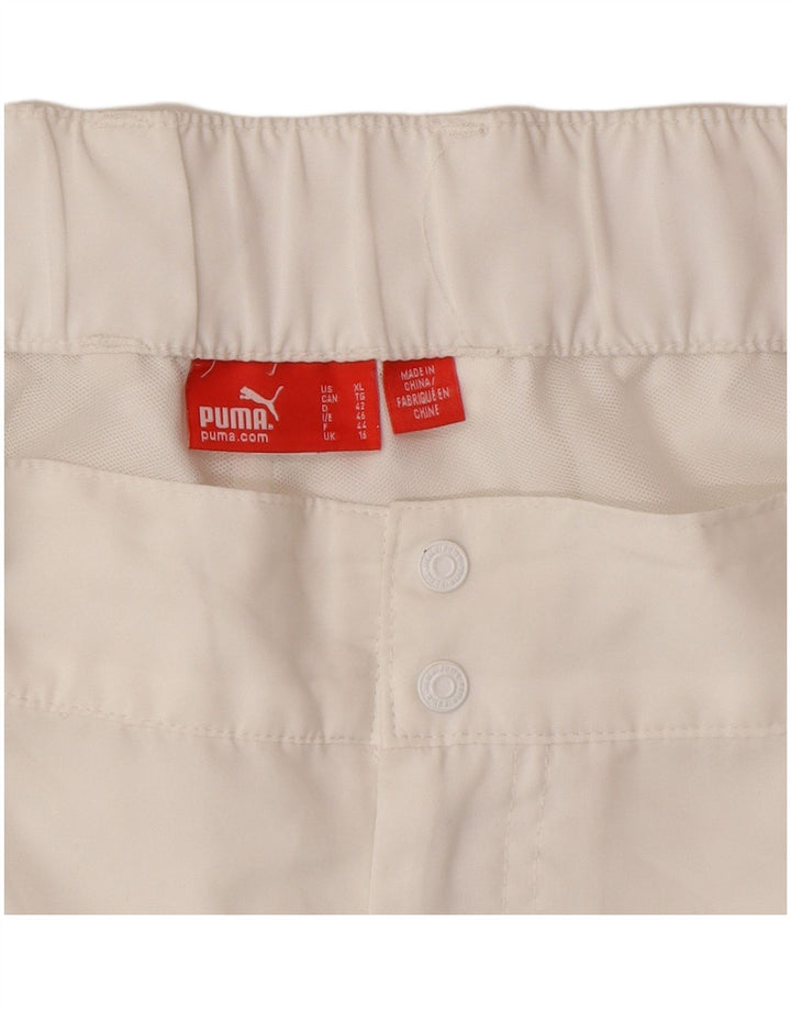 PUMA Pantalones cortos casuales para mujer UK 16 Large W34 Blanco