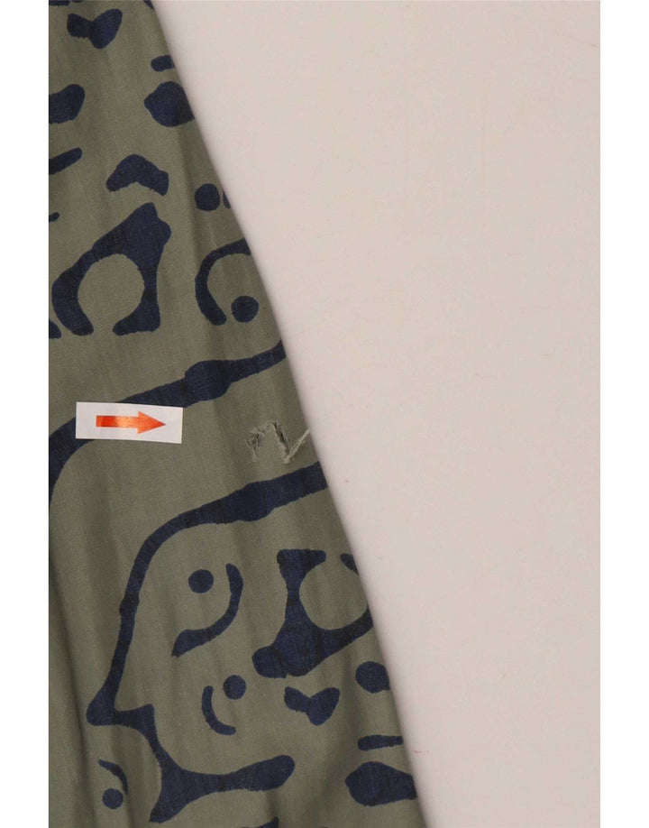 Cocoa Camisa con estampado abstracto para hombre Verde grande