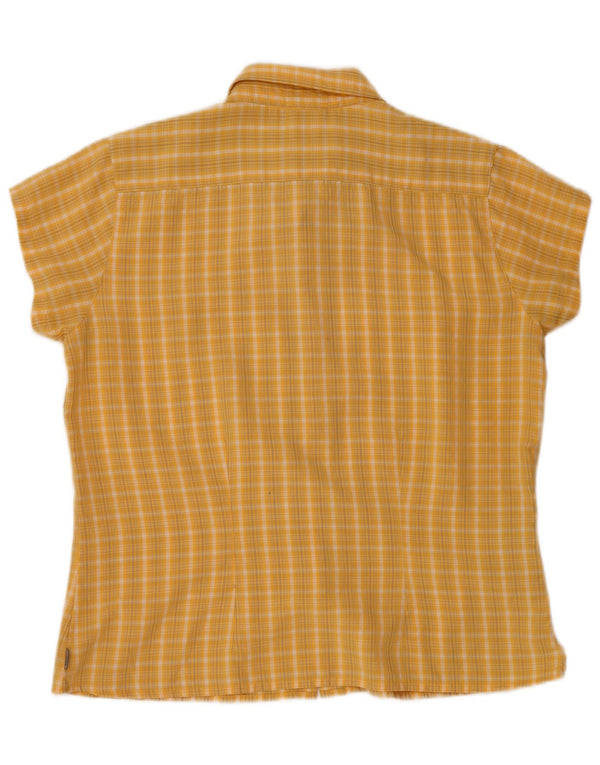 The North Face Camisa de manga corta para mujer ES 40 XL Amarillo Cuadros Modal