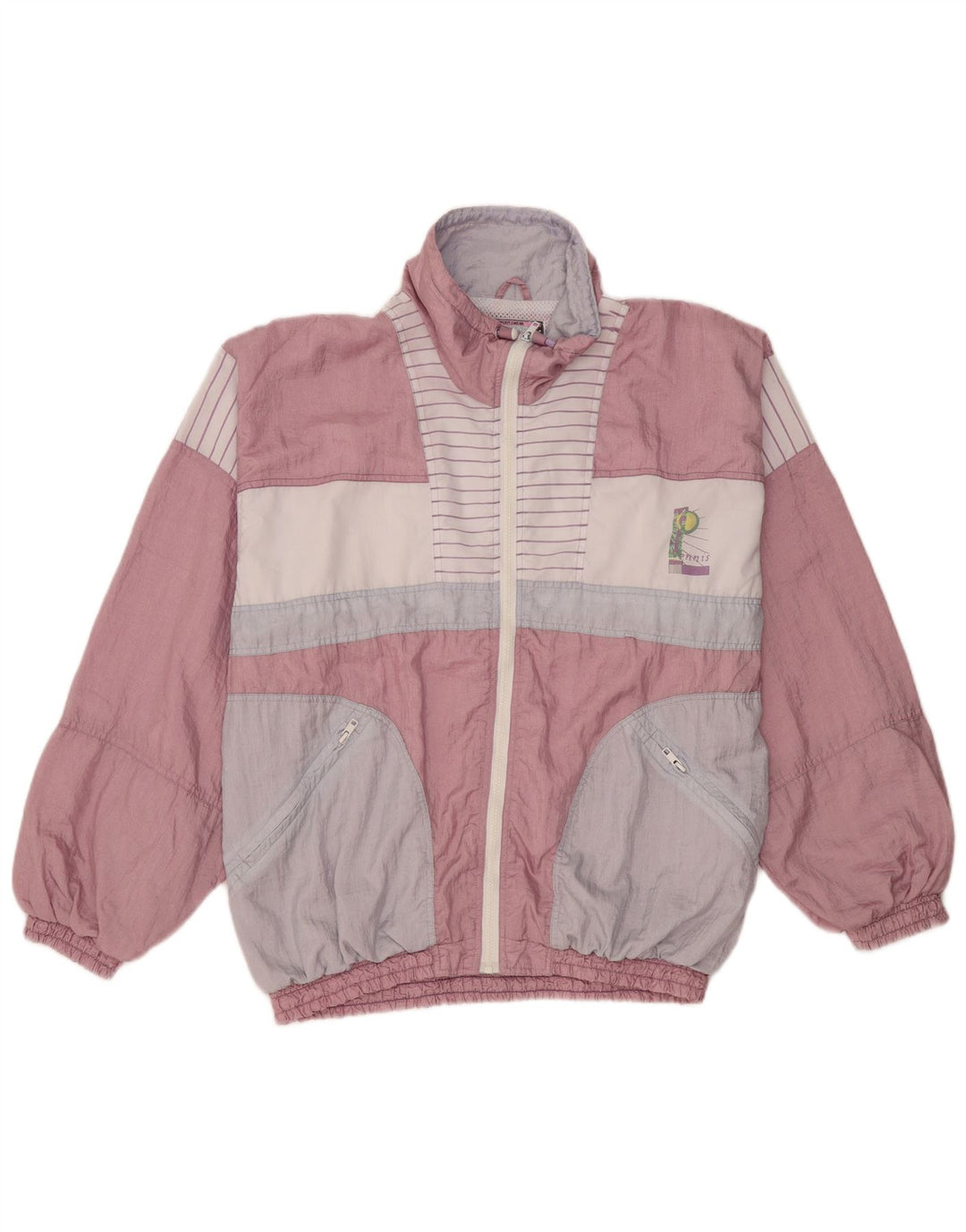 Vintage hombres chándal chaqueta superior XL rosa colorblock