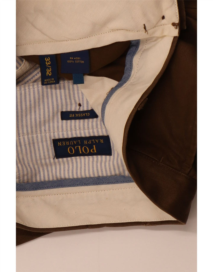 POLO RALPH LAUREN Pantalón chino recto de corte clásico para hombre W33 L32 Marrón