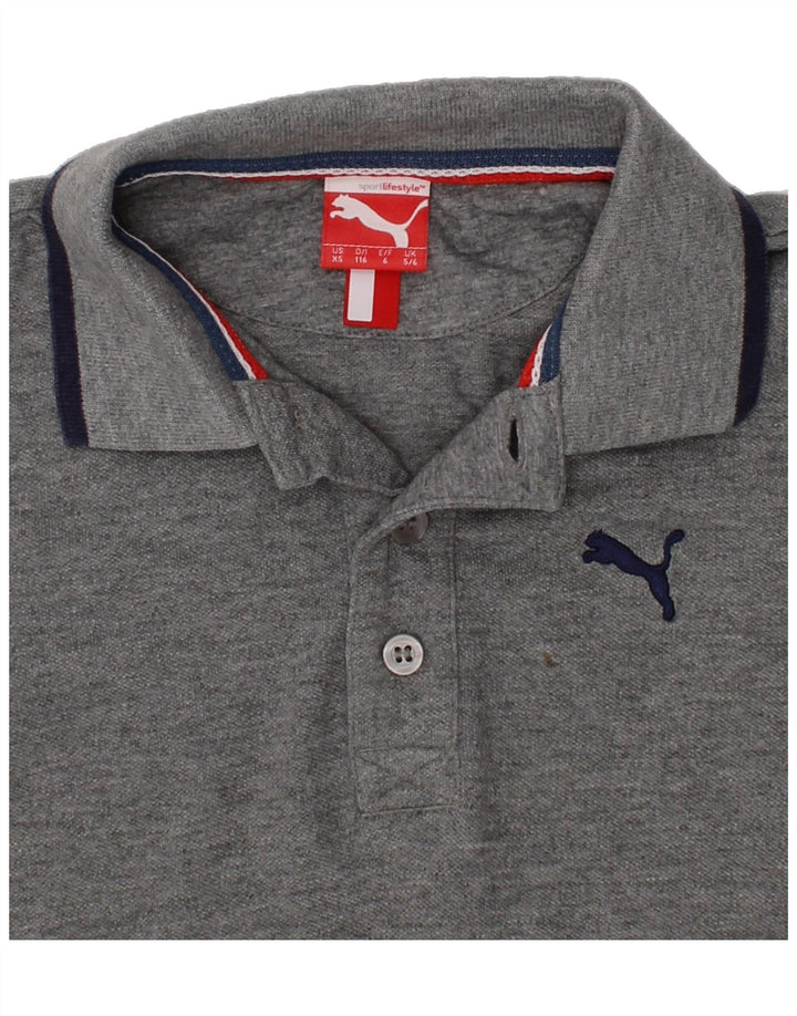 PUMA Boys Polo Shirt 5-6 Years Grey Cotton Vintage Puma and Second-Hand Puma from Messina Hembry 
