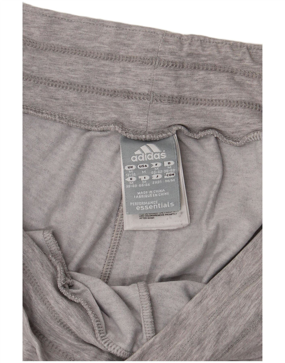 ADIDAS Mujer Climalite Chándal Pantalones Reino Unido 12/14 Algodón Gris Medio