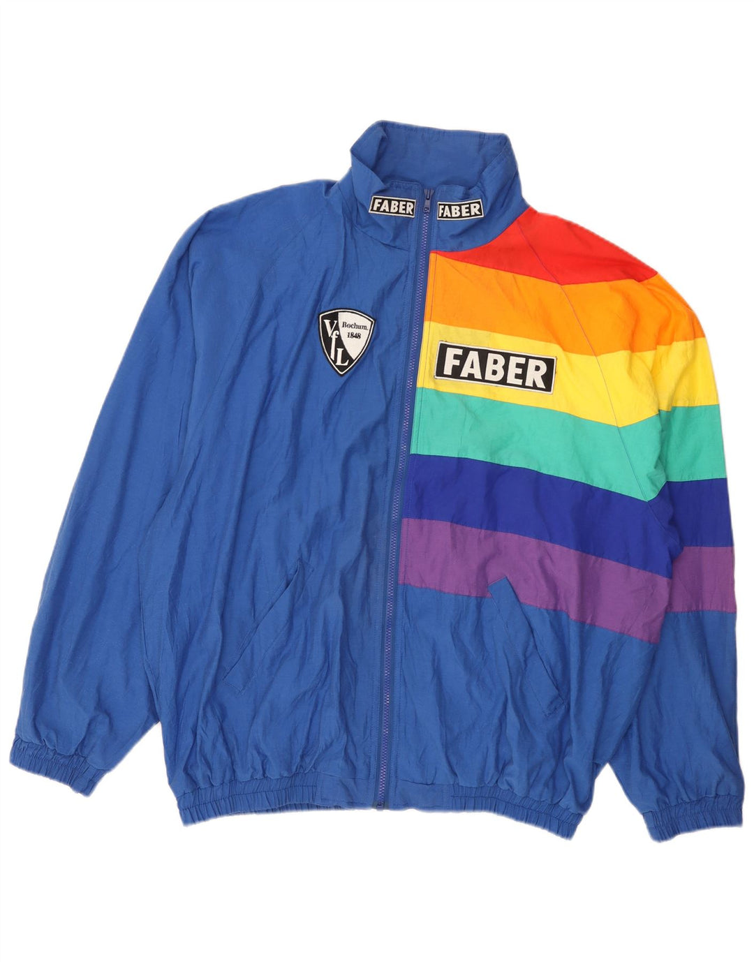 Faber Hombre Chándal Top Chaqueta XL Azul Colorblock Algodón