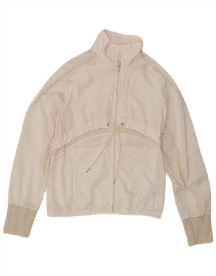 ADIDAS Mujer Clima 365 Chándal Top Chaqueta Reino Unido 10 Pequeño Poliéster Blanco