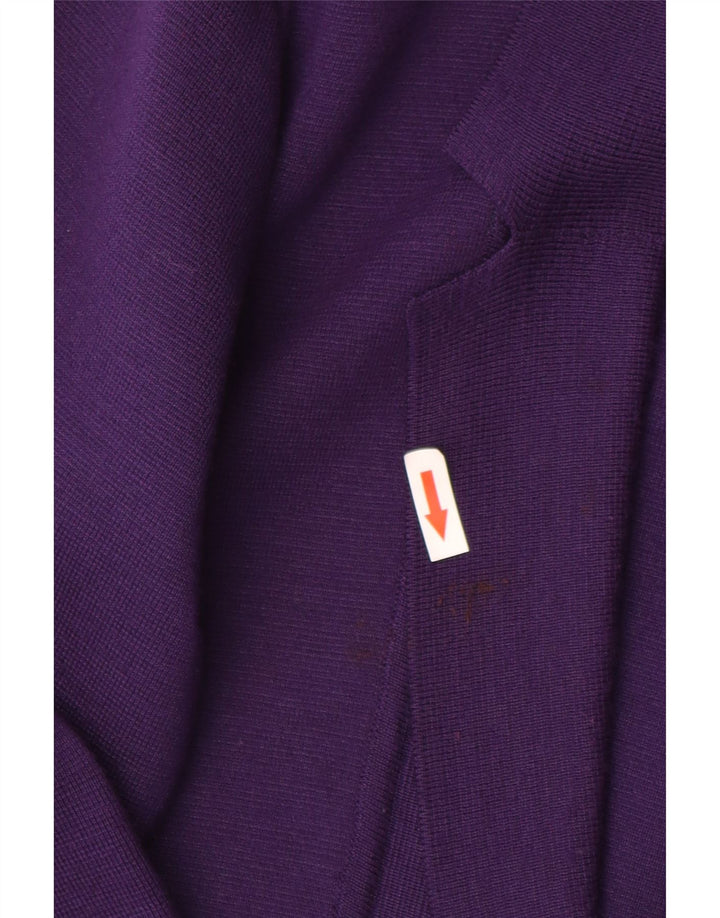 Vintage mujer 3 botones Blazer chaqueta Reino Unido 10 pequeño púrpura