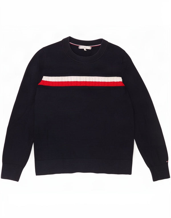 Tommy Hilfiger Suéter de cuello redondo para mujer UK 10 Small Azul marino