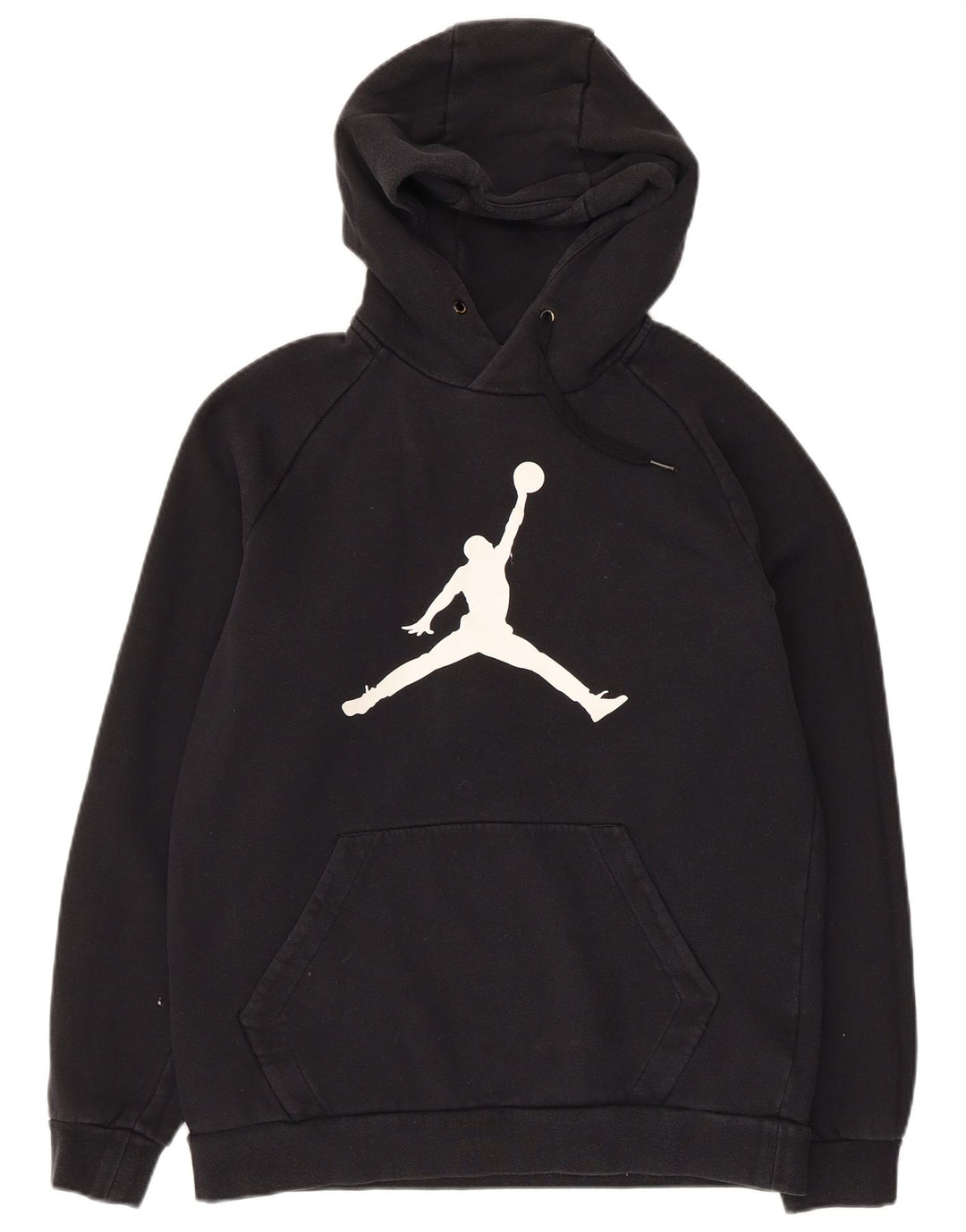 JORDAN Sudadera con capucha gráfica para hombre Jersey mediano de algodón negro