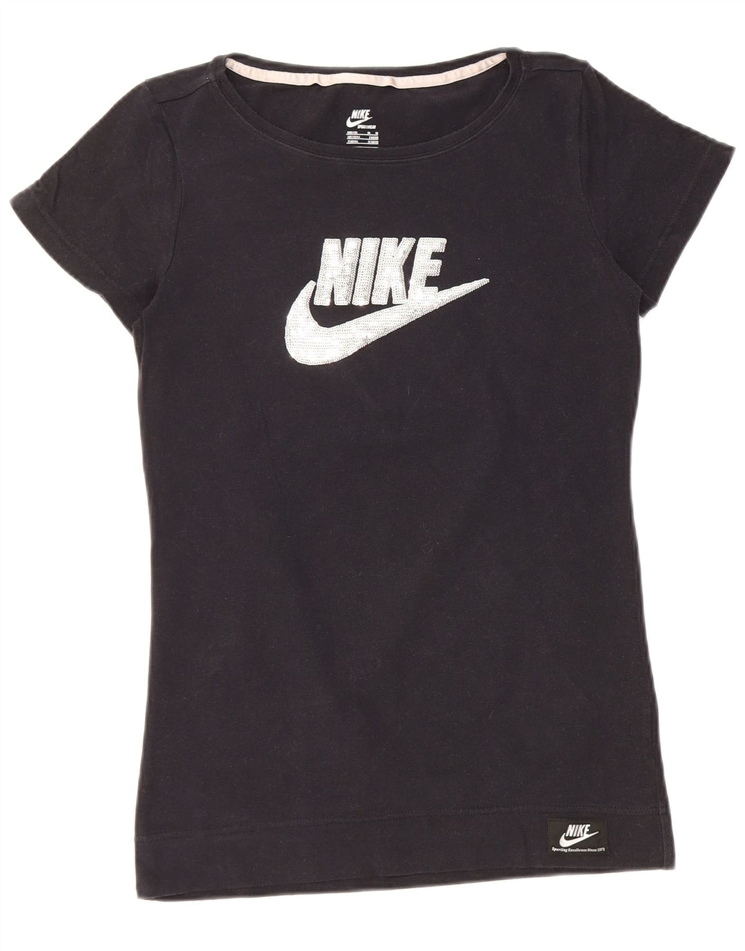 NIKE Camiseta gráfica para mujer Reino Unido 12/14 Mediano Negro