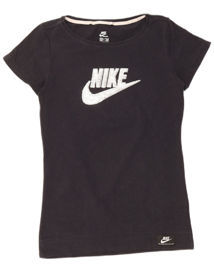 NIKE Camiseta gráfica para mujer Reino Unido 12/14 Mediano Negro