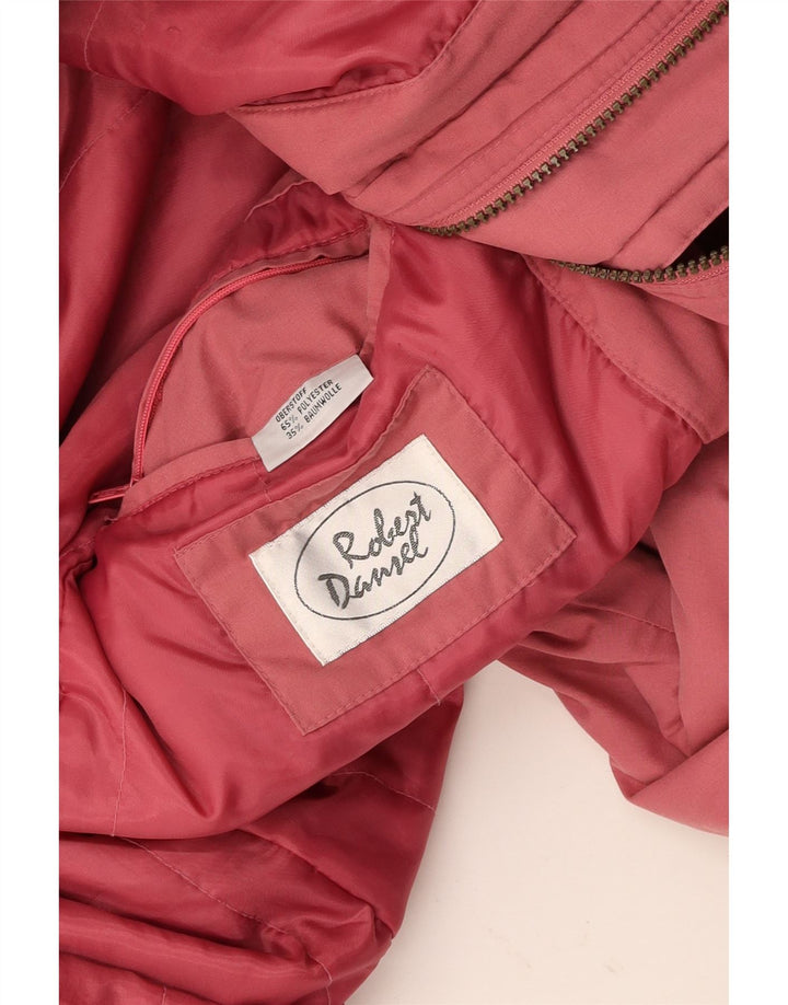 VINTAGE Mujer Gabardina de gran tamaño Reino Unido 16 Poliéster rosa grande