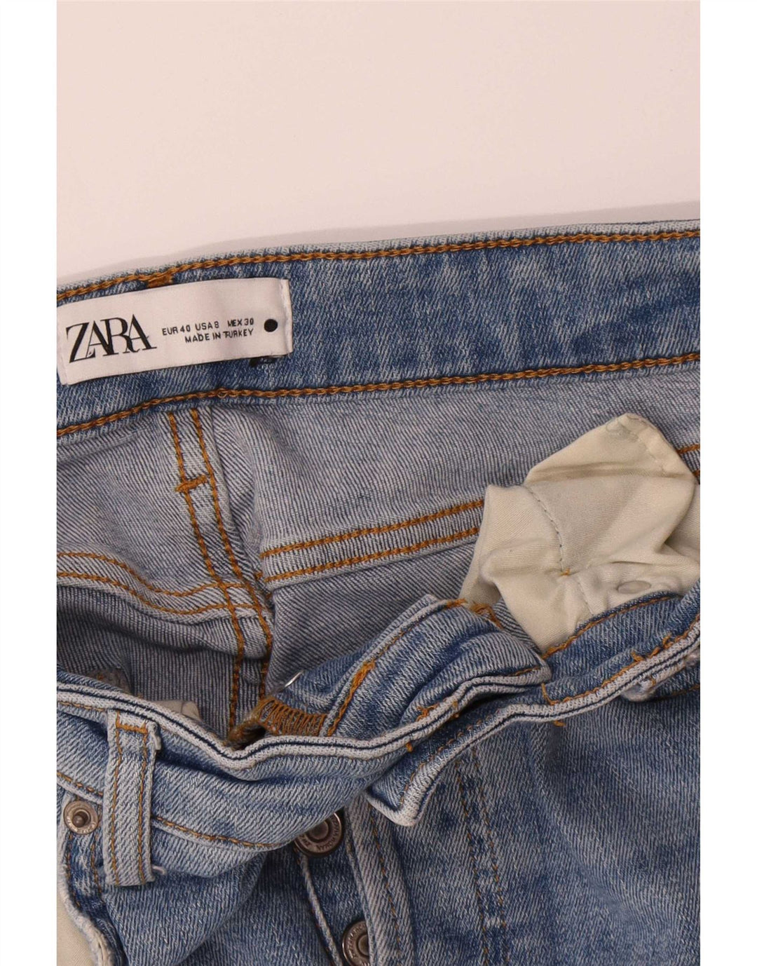 Zara Jeans Rectos Mujer EU 40 Medium W30 L26 Azul