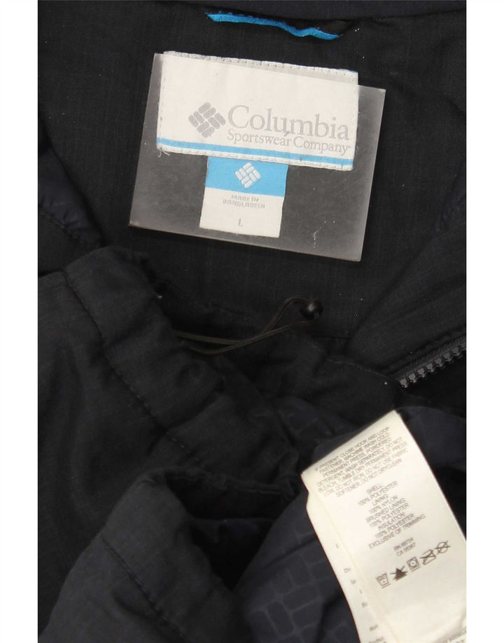 Columbia Chaqueta cortavientos con capucha para hombre UK 40 Large Poliéster azul marino