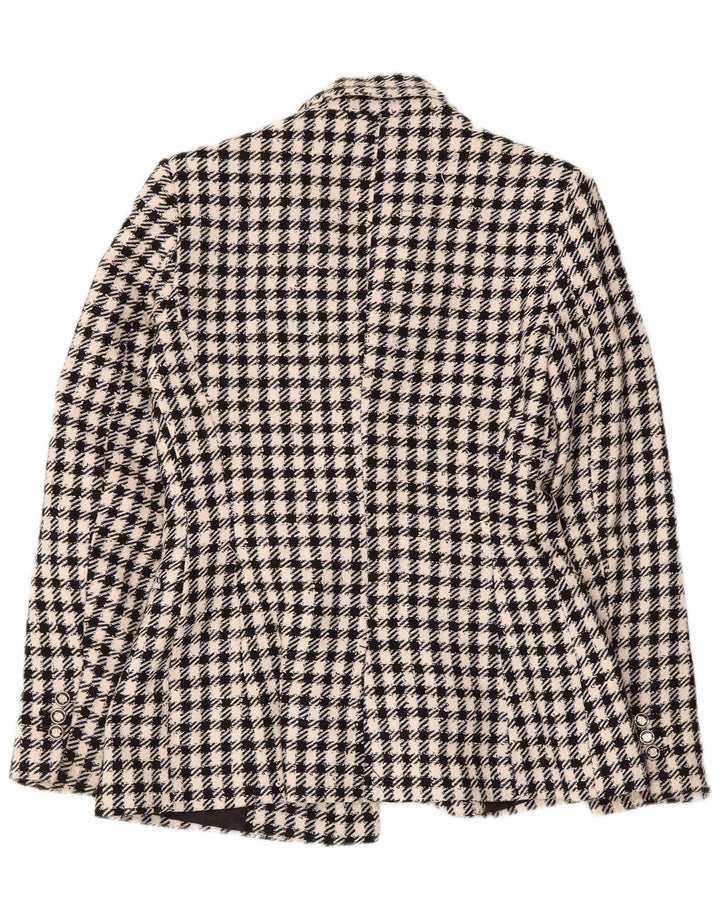 Zara Chaqueta tipo blazer con doble botonadura para mujer UK 6 XS Poliéster a cuadros negro