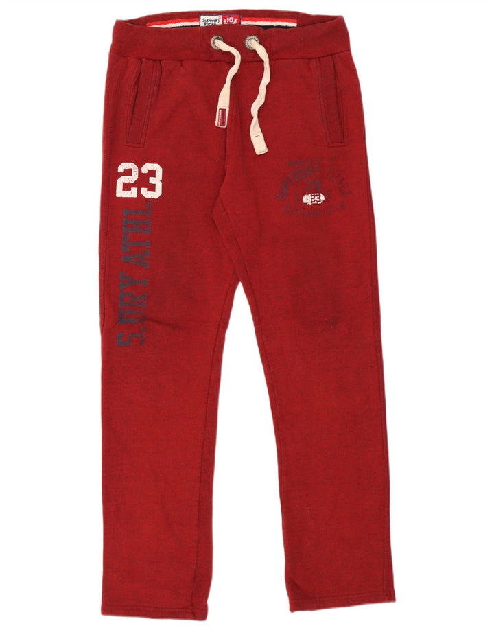 Superdry Hombre Pantalones De Chándal Gráficos Pequeños De Algodón Rojo