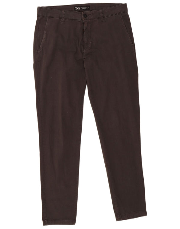 ZARA Pantalón chino slim para hombre EU 44 Large W34 L30 Gris