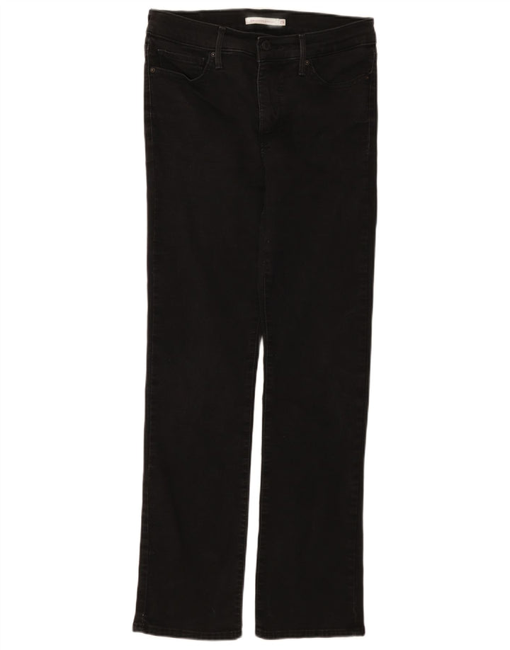 Levi's Mujer 314 Shaping Straight Jeans W29 L30 Algodón Negro