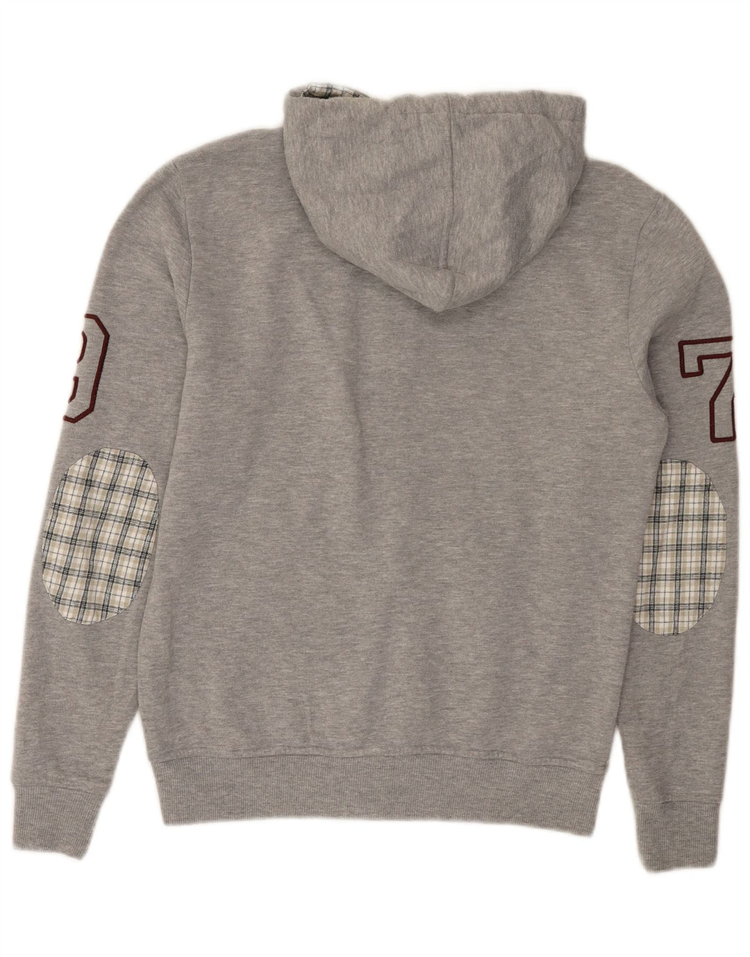 Think Pink Suéter con capucha y cremallera gráfica para mujer Reino Unido 40 Gris medio moteado