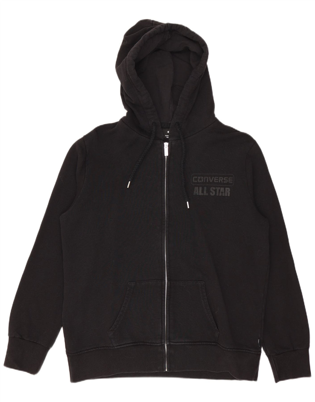 Converse Hombre Graphic Zip Sudadera con capucha Suéter Mediano Negro Algodón