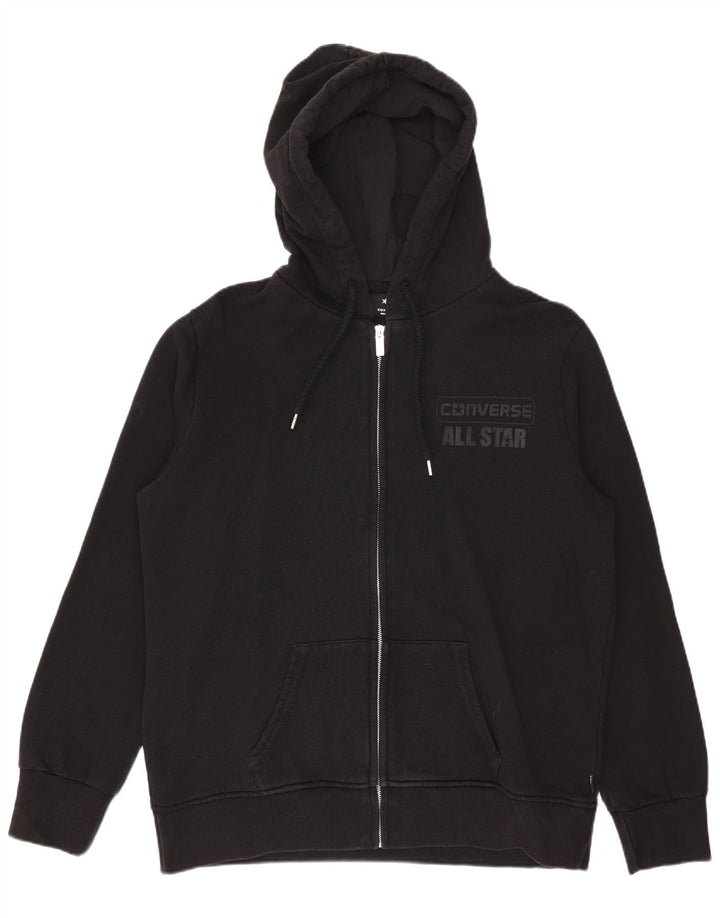 Converse Hombre Graphic Zip Sudadera con capucha Suéter Mediano Negro Algodón