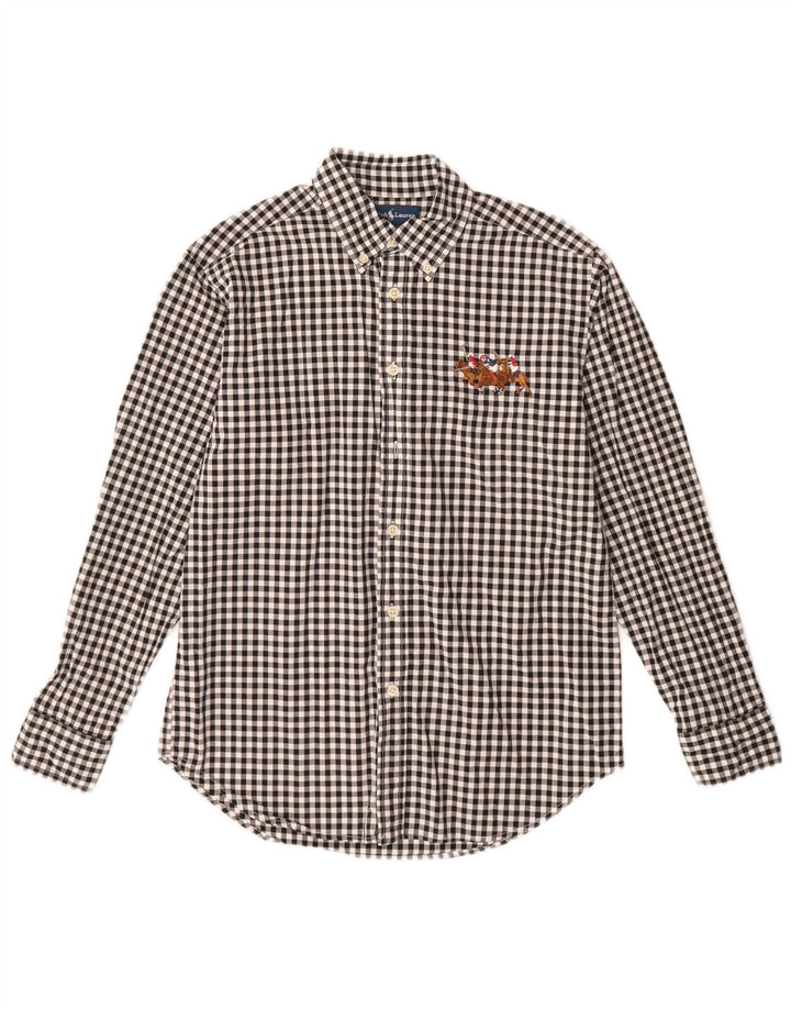 Ralph Lauren Camisa gráfica para niños 12-13 años Mediana Algodón a Cuadros Negro