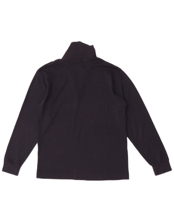 Fila Mens Zip Neck Top Manga Larga IT 46 Pequeño Algodón Azul Marino