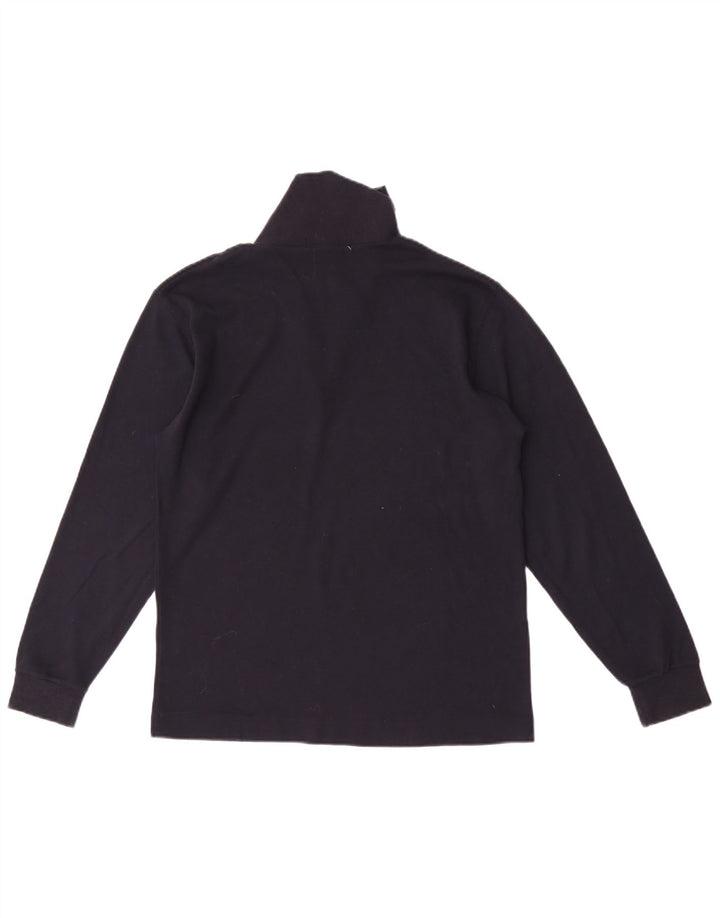Fila Mens Zip Neck Top Manga Larga IT 46 Pequeño Algodón Azul Marino