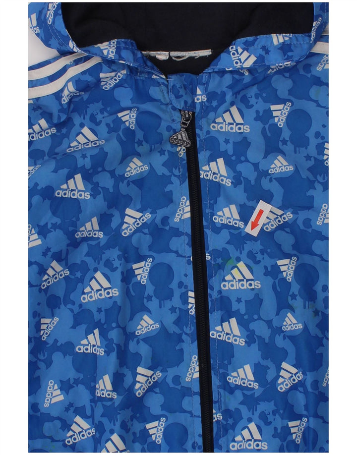 Adidas Chaqueta cortavientos con capucha para niños 2-3 años Azul Poliéster