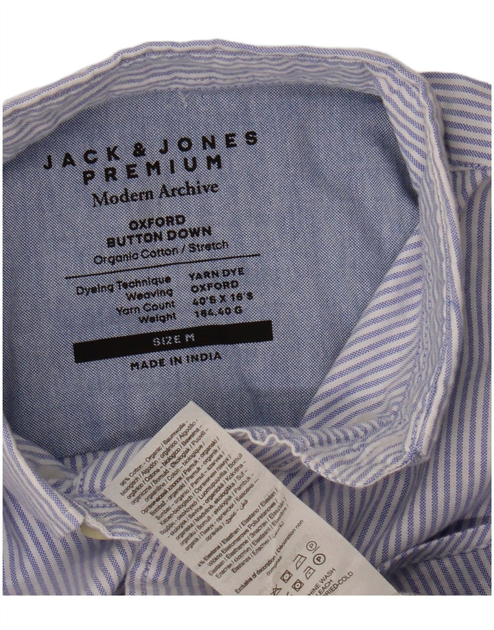 Camisa Jack & Jones Hombre Oxford Algodón Rayas Azul Medio