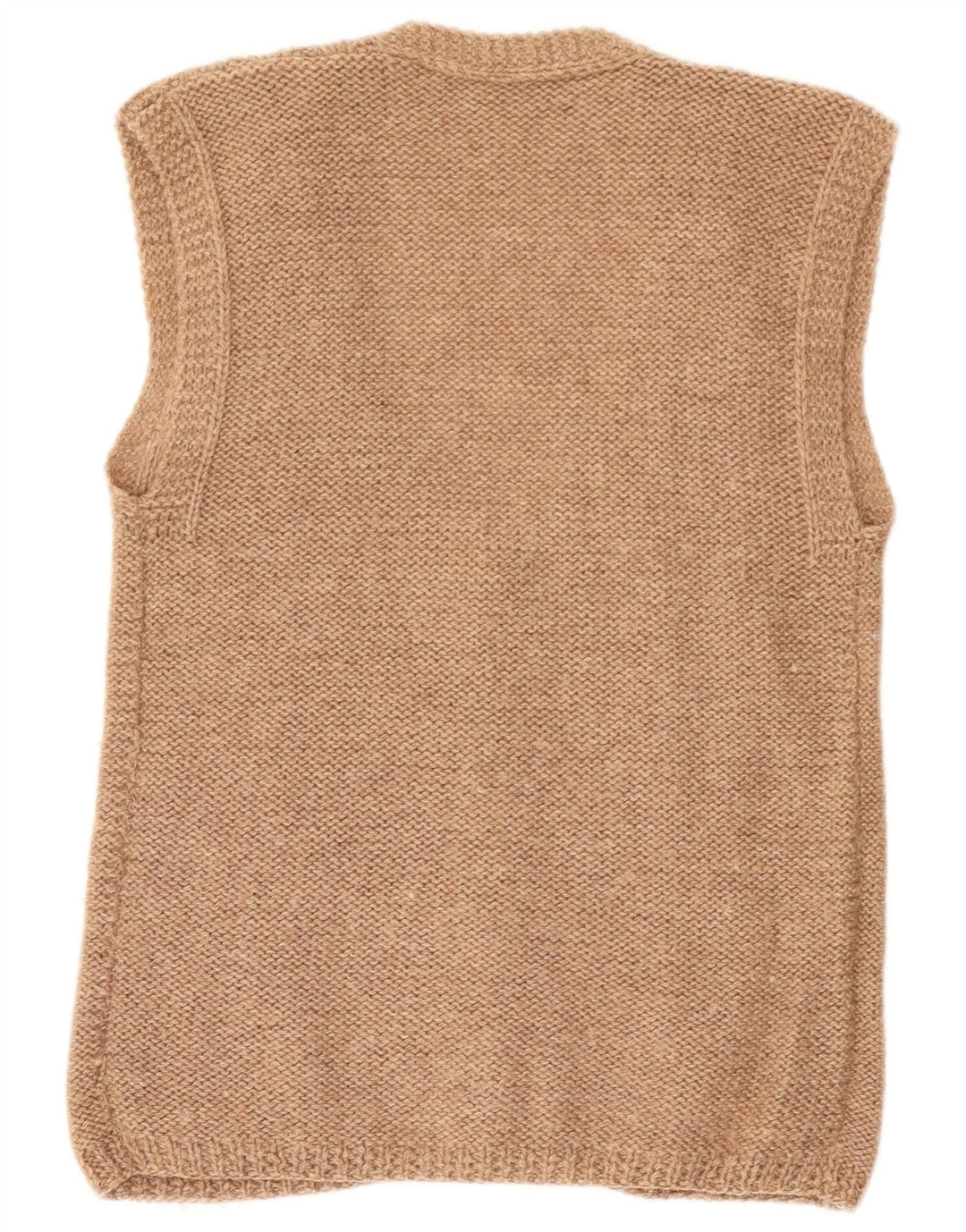 Vintage hombres sin mangas Cardigan suéter pequeño beige