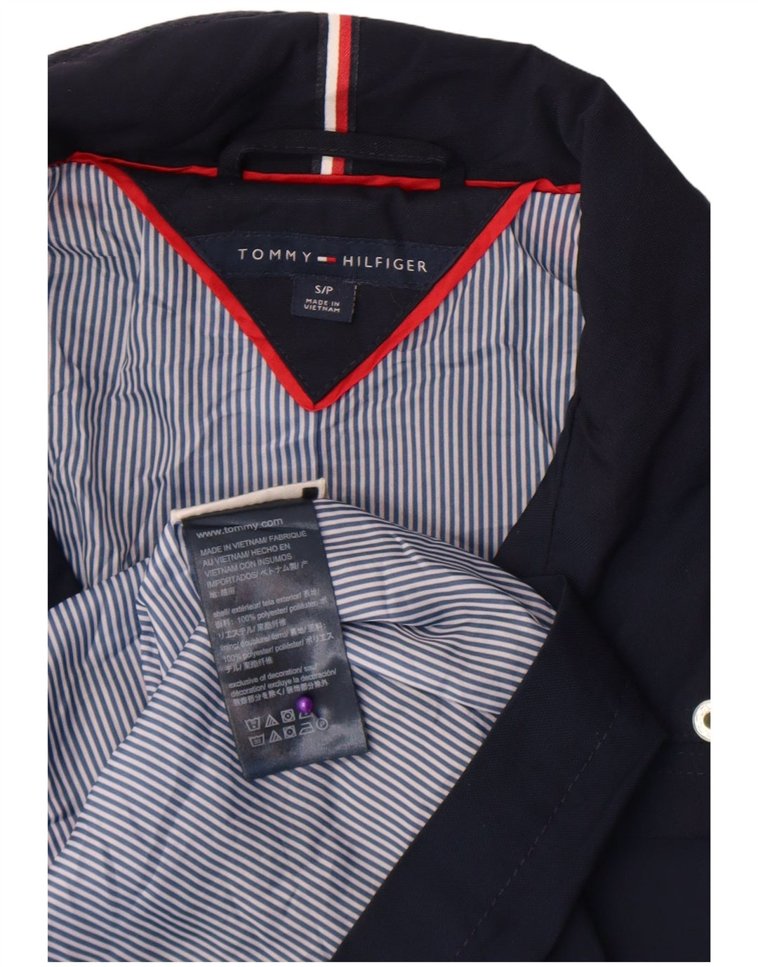 Tommy Hilfiger Chaqueta utilitaria para mujer UK 10 Small Poliéster azul marino