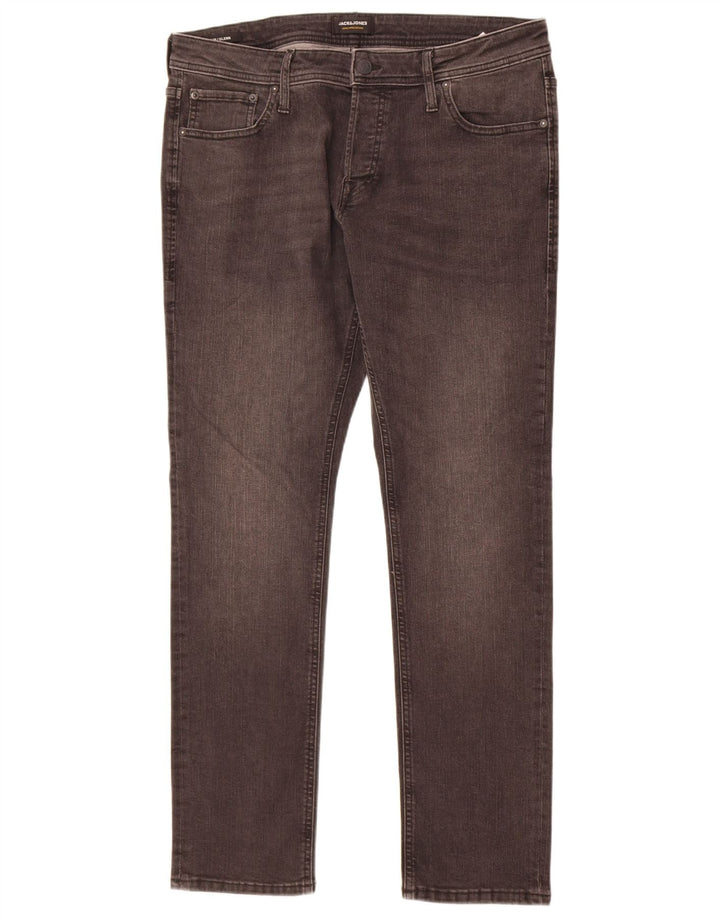 Jack & Jones Hombre GLENN Slim Jeans W36 L32 Algodón Gris