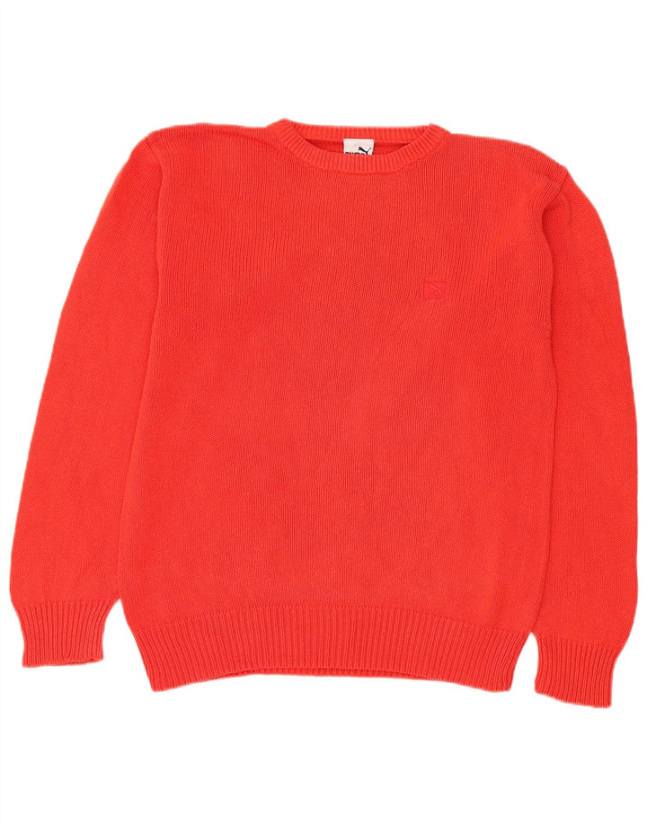 Puma - Jersey de cuello redondo para hombre, talla pequeña, algodón rojo