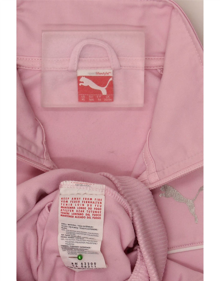Puma Chaqueta Chándal Niña 13-14 Años Rosa Rayas Poliéster