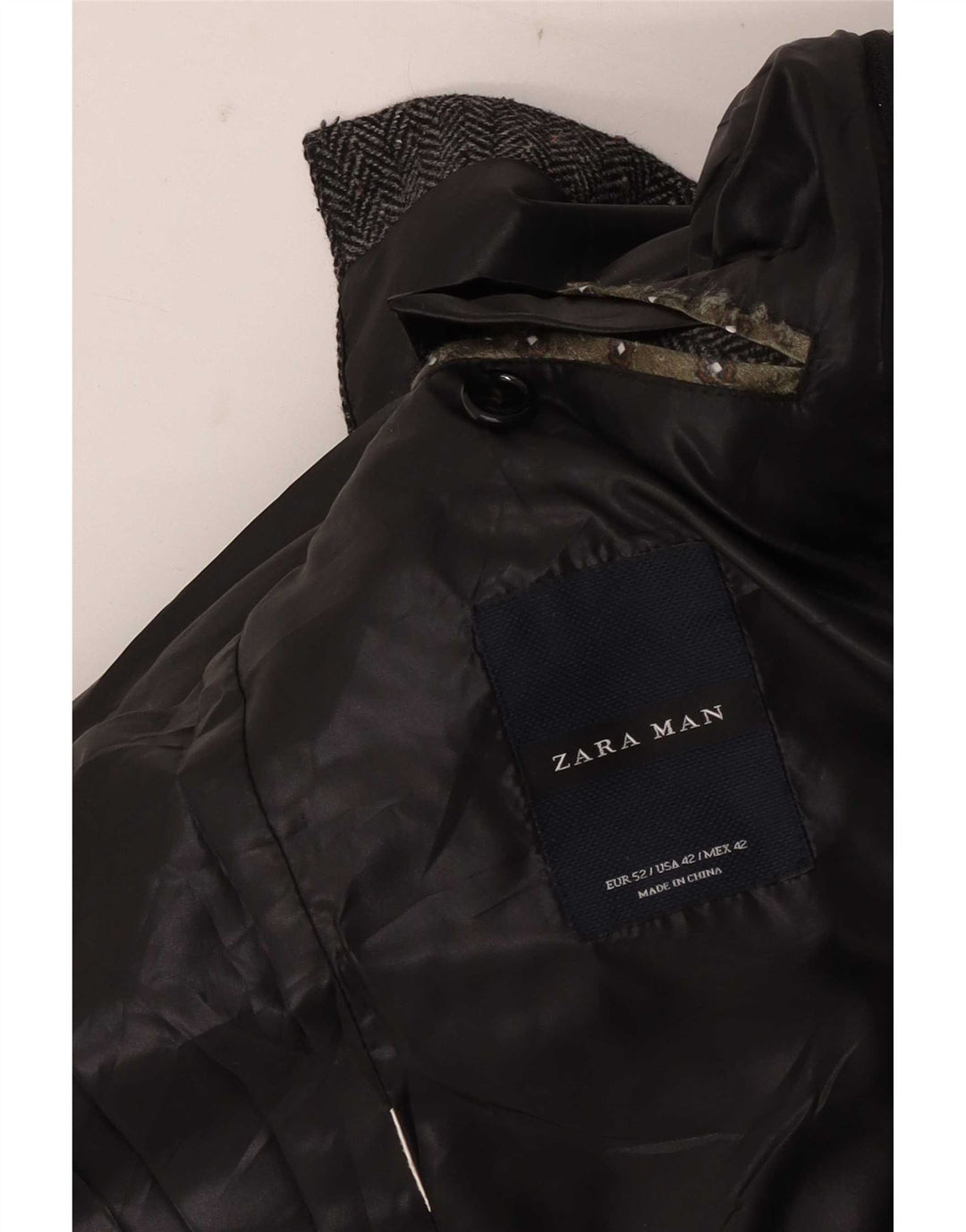 Zara Chaqueta tipo blazer de 2 botones para hombre EU 52 Large Grey Herringbone