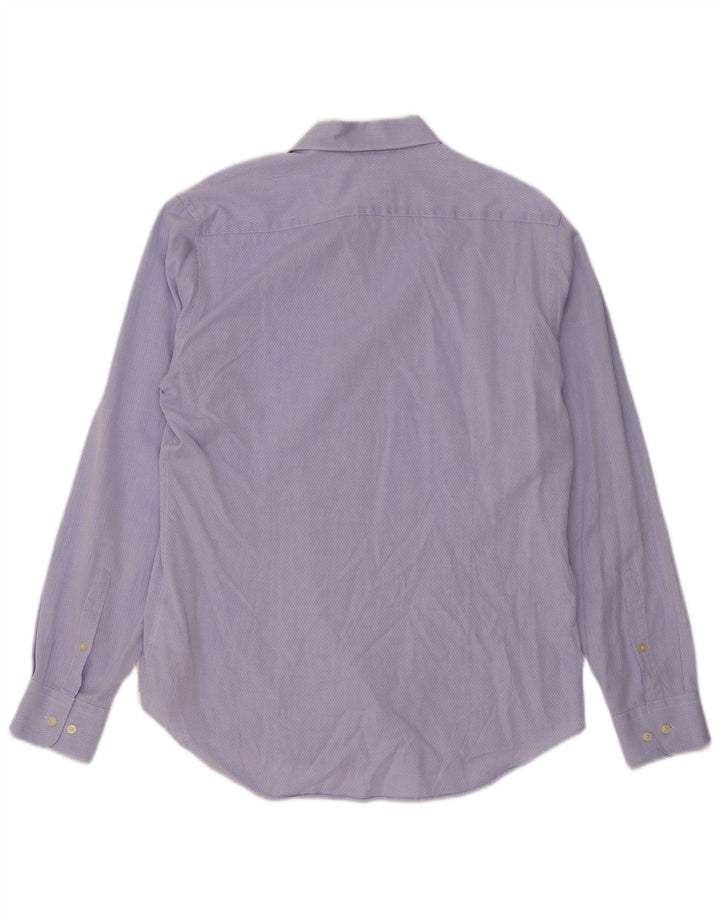 Henry Cottons Camisa para hombre Talla 40 Algodón geométrico azul medio