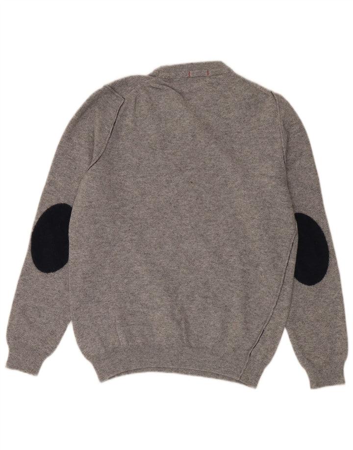 Woolrich Suéter tipo jersey con cuello redondo para mujer Reino Unido 46 Lana gris grande