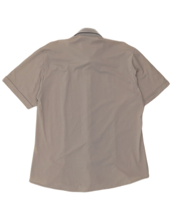 Sasch Hombre Camisa De Manga Corta Grande Gris Colorblock Poliéster